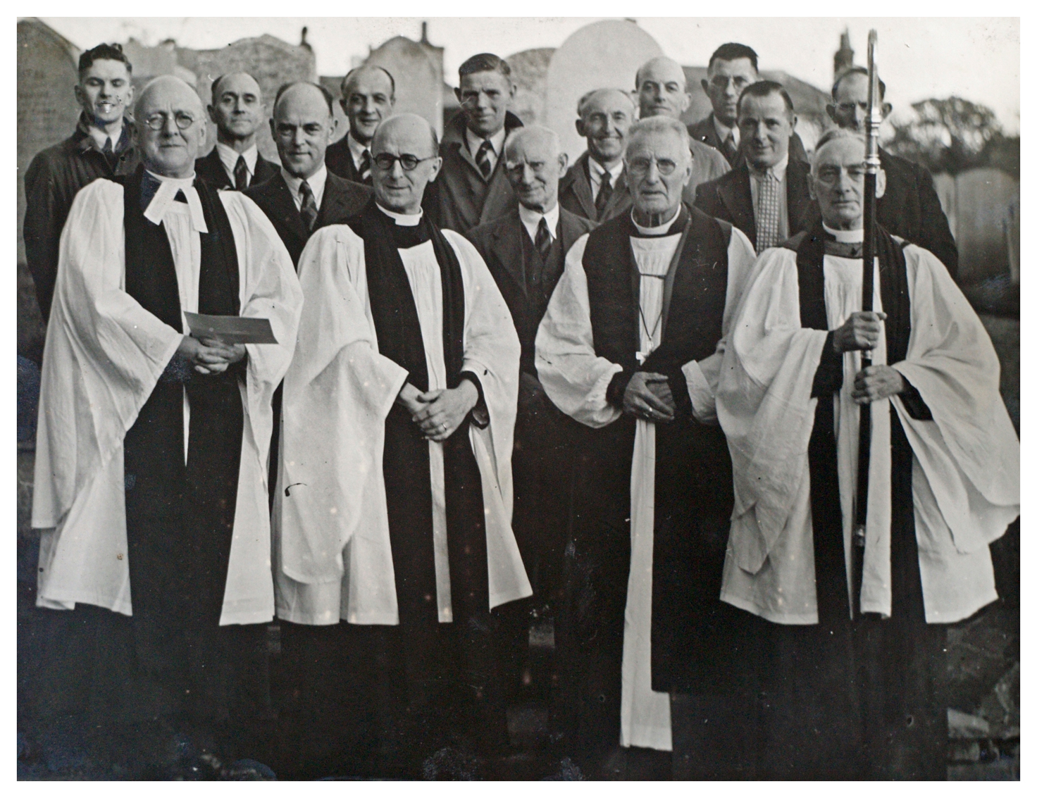 Pilton Bellringers at Re-hanging in 1947
