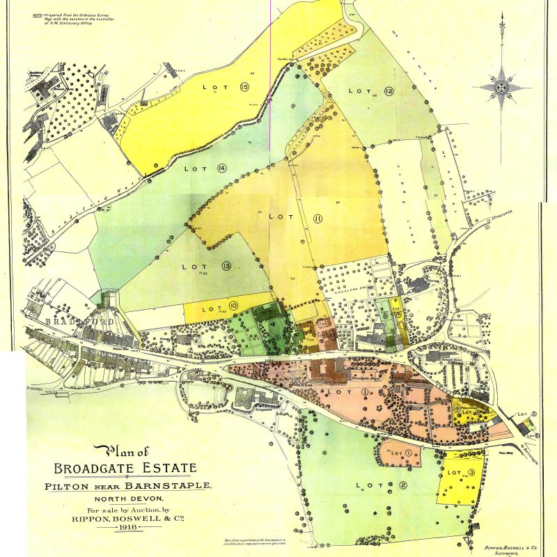 Map of the Broadgate Estate, Pilton, being sold in 1918