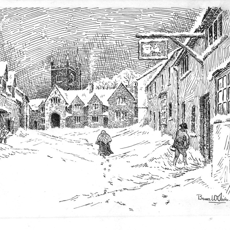 Pilton Street in the Snow in 1924 by Bruce William Oliver