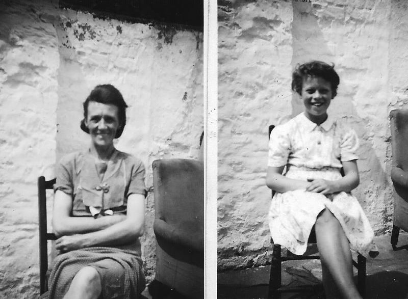 Beatrice Swain and Maureen Chapman at 73 The Rock, Pilton