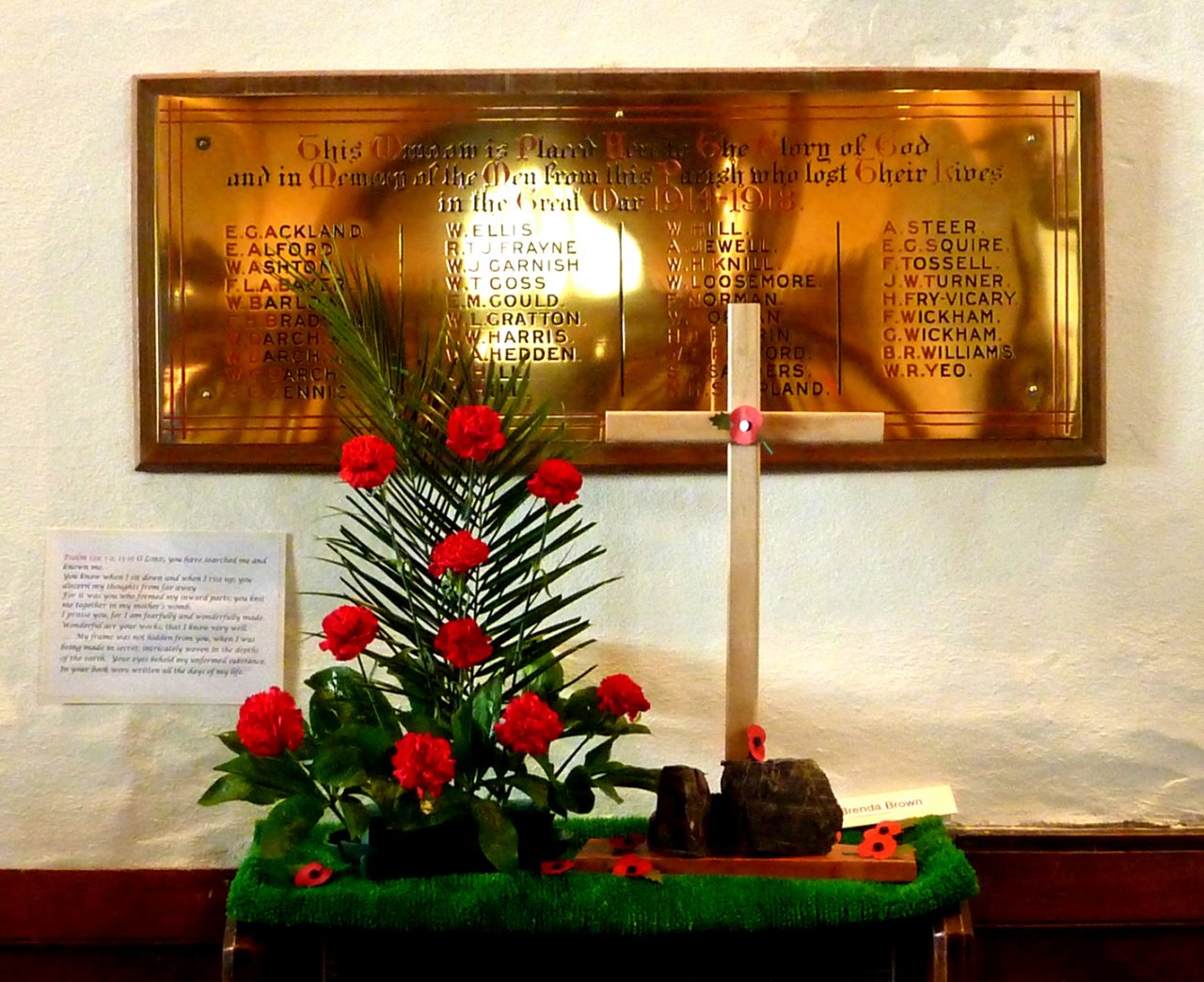 PILTON CHURCH, BARNSTAPLE : UNVEILING OF MEMORIAL WINDOW TO THE FALLEN